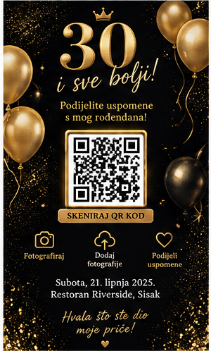Primjer QR kartice za trideseti rođendan