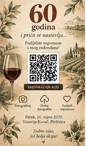Primjer QR kartice za šezdeseti rođendan